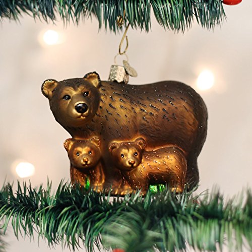 Old World Christmas Bear with Cubs Glass Blown Ornament