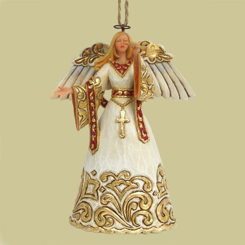 Jim Shore – Heartwood Creek – Ivory and Gold Angel Ornament by Enesco – 4023471