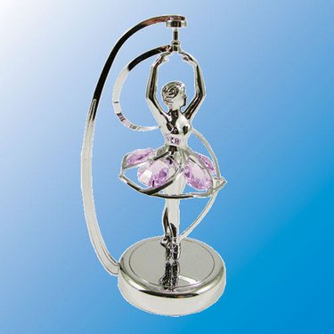 Chrome Plated Ballerina Chrome Plated Crystal – Spinner – Purple – Swarovski Crystal