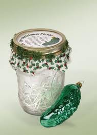 Glass Pickle Ornaments in Jars by Byers’ Choice