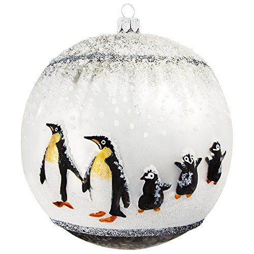 Glitterazzi Penguin Family Ball Ornament by Joy to the World