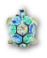 Chrome Plated Sea Turtle Free Standing w/Mixed Swarovski Elements Crystal