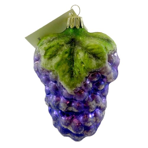 David Strand Designs GRAPES Blown Glass Fruit Orchard Christmas DSD0806901 RED