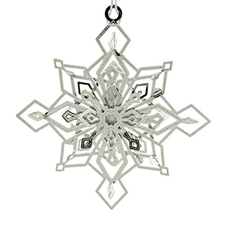 New Silver Twinkling Snowflake Christmas Tree Ornament