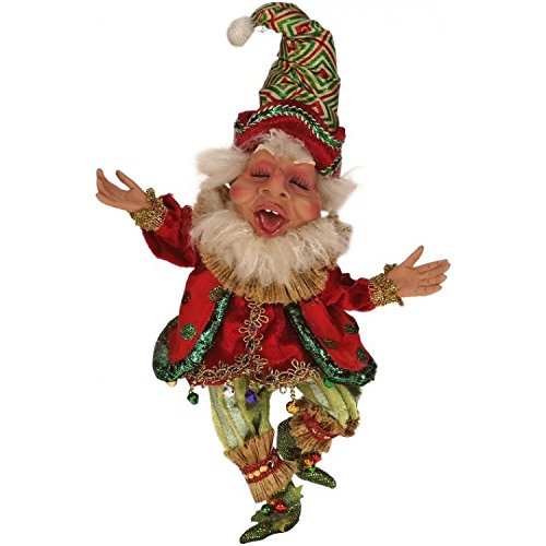 Mark Roberts Elves, Northpole Clown Elf, Small 10 Inches Packaged with an Official Mark Robert Gift Bag