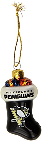 NHL Pittsburgh Penguins Molded Stocking Glass Ornament, Small, Black
