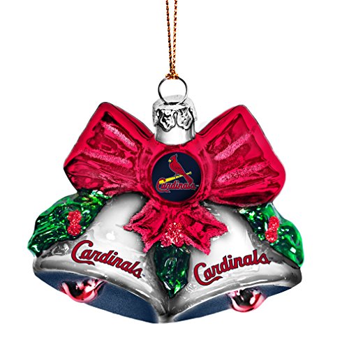 MLB St. Louis Cardinals Glitter Bells Ornament, Green, 3″ x 3″