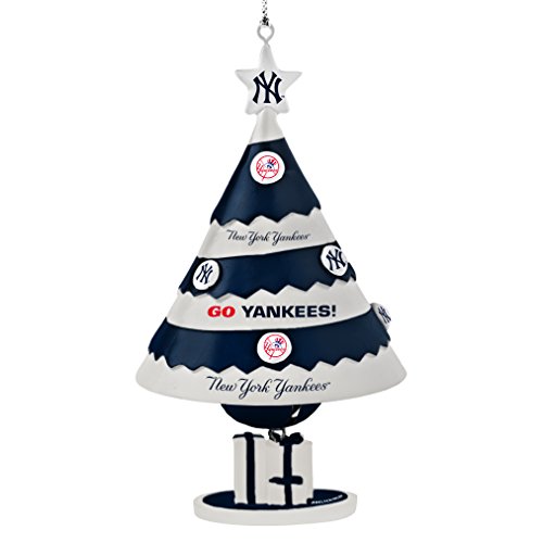 MLB New York Yankees Tree Bell Ornament, Blue, 5″