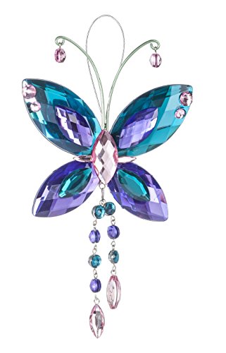 Crystal Butterfly Sun Catcher / Ornament – Turquoise/purple/light pink