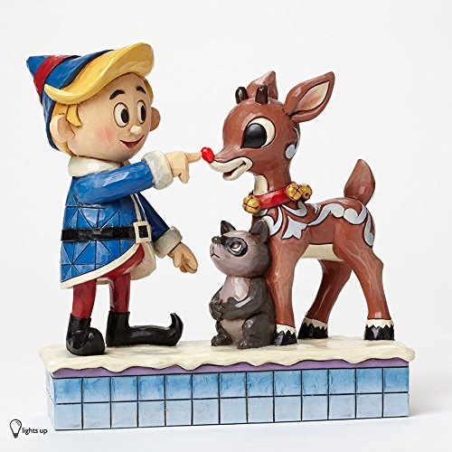 Jim Shore for Enesco Hermey Touching Rudolph’s Nose Figurine, 5.4″
