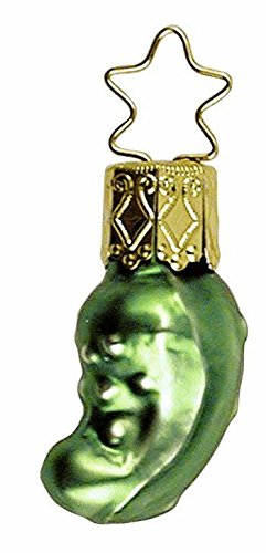 Inge Glas Heirlooms Baby Pickle Gurken Legend German Glass Christmas Ornament