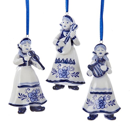 Kurt Adler Delft Blue Girl Ornament Set