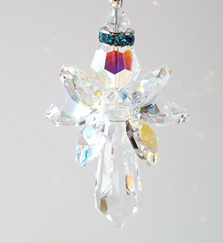 Swarovski Crystal Angel Ornament Sun Catcher ~ Turquoise for Protection ~ Native American Made