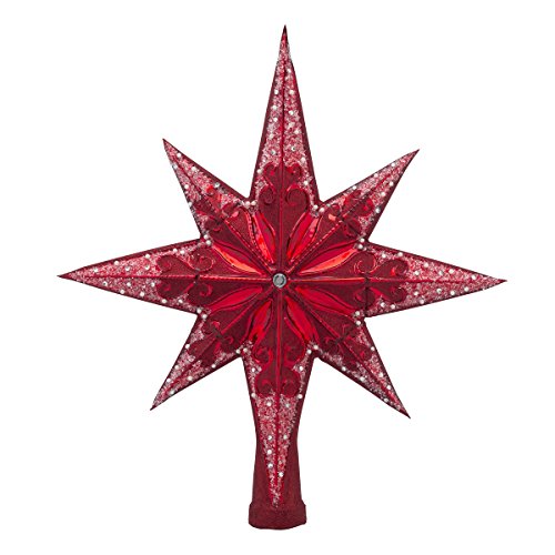 Christopher Radko Ruby Stellar Star Finial Christmas Tree Topper Ornament