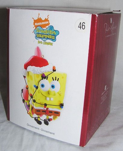 2007 Carlton Heirloom Spongebob Squarepants and Patrick Star Tied up in Christmas Lights Ornament