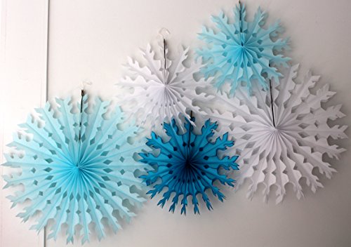 Tissue Paper Snowflake Collection (5 Fans) (Winter Mix)