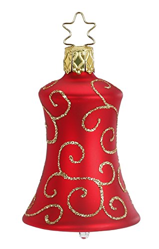 Golden Twirl, Bell, red matt, #20010T060, from the 2015 Innocent Hearts Collection by Inge-Glas Manufaktur; Gift Box Included
