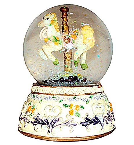 Carousel Horse Water Globe, Small Snow Globe with Glitter The Best Carousel Gift.