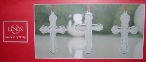 Lenox Silver Plated Cross Ornaments Set of 3