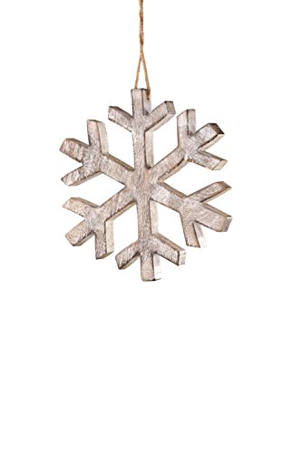 Sage & Co. XAO14544GR Wood Snowflake Ornament
