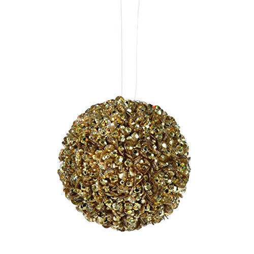 Vickerman 3.5″ Gold Sequin Ball Ornament W/String P797508