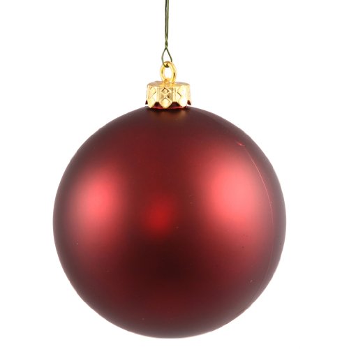 Vickerman 34982 – 4.75″ Burgundy Matte Ball Christmas Tree Ornament (4 pack) (N591205DMV)