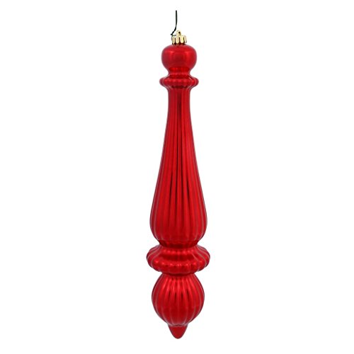 Vickerman 385104 – 14″ Red Shiny Finial Drop Christmas Tree Ornament (2 pack) (N150803DSV)