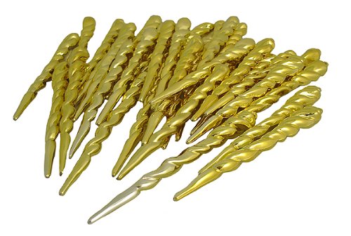 Vickerman Club Golden Yellow Shatterproof Icicle Christmas Ornaments, 36 Pack, 5″