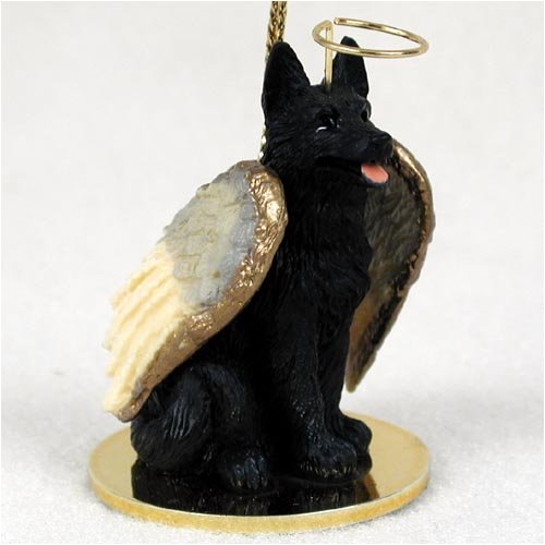 1 X German Shepherd Angel Dog Ornament – Black