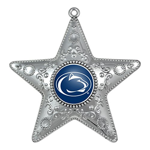 NCAA Penn State Nittany Lions Silver Star Ornament, Small, Silver