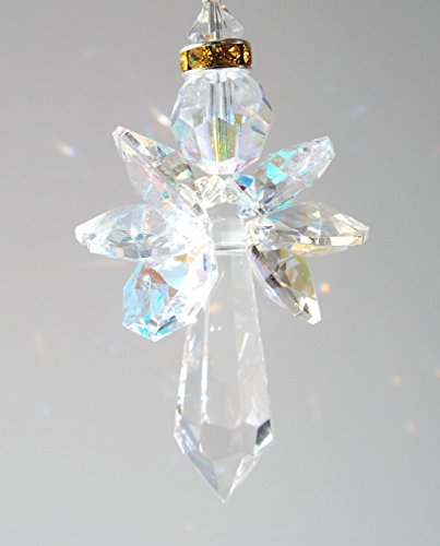Swarovski Crystal Angel Sun Catcher Ornament ~ Citrine for Success and Prosperity ~ Native American Made