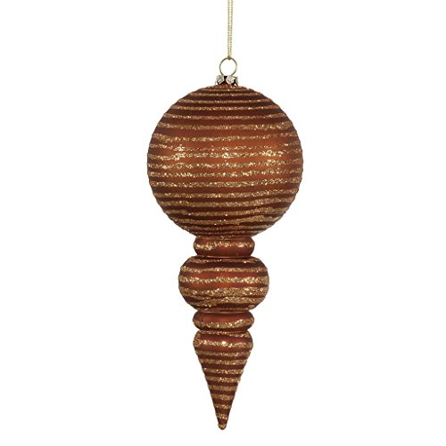 Vickerman 337127 – 7″ Copper Matte Glitter Finial Christmas Tree Ornament (M113328)