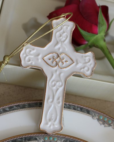 Lenox Ivory Cross Ornament