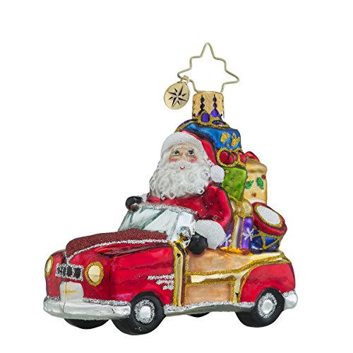 Christopher Radko Vintage Ride Little Gem Santa Claus Christmas Ornament