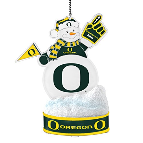 NCAA Oregon Ducks LED Snowman Ornament, White, 3.5″