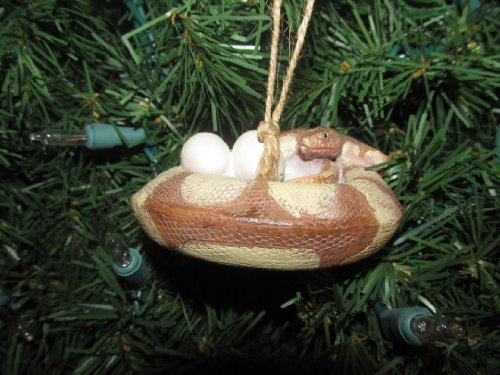 Ball Python Resin Reptile with Eggs Christmas Tree Ornament By Midwest