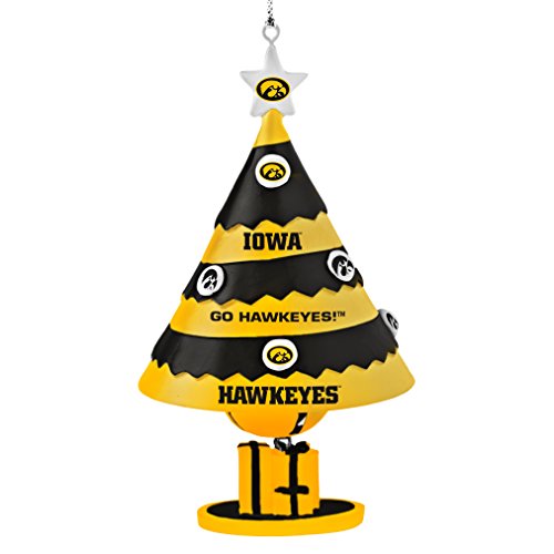 NCAA Iowa Hawkeyes Tree Bell Ornament, Yellow, 5″