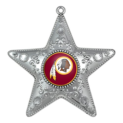 NFL Washington Redskins Silver Star Ornament, Small, Silver