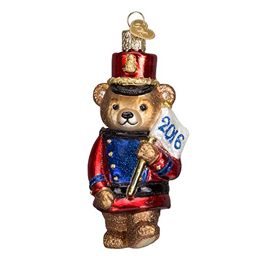 Old World Christmas 2016 Marching Teddy Glass Blown Ornament