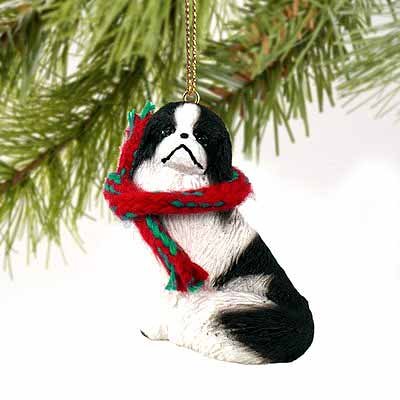 Japanese Chin Miniature Dog Ornament – Black & White