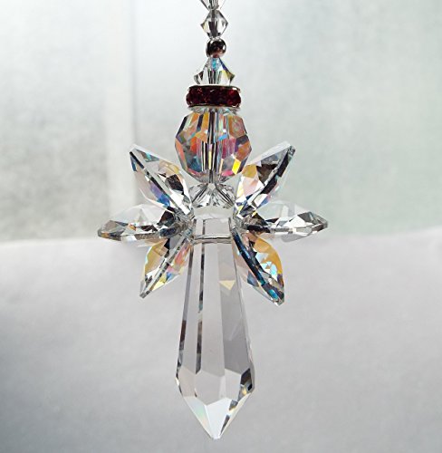 Swarovski Crystal Angel Ornament Sun Catcher ~ Rose Quartz Love ~ Native American Made