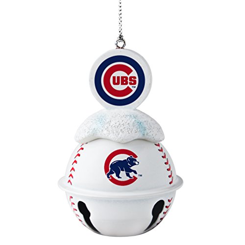 MLB Chicago Cubs Metal Baseball Bell Ornament, 2″, White