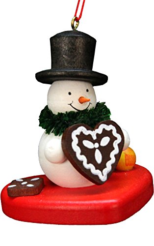 10-0577 – Christian Ulbricht Ornament – Snowman on Heart- 2.25″”H x 2″”W x 1.75″”D