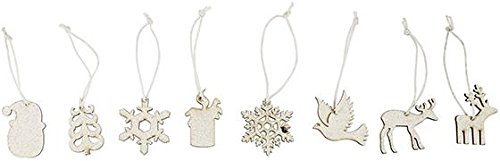 Martha Stewart Living™ Mini Glitter Ornaments Set Of 54, SET OF 54, GLITTER WHITE