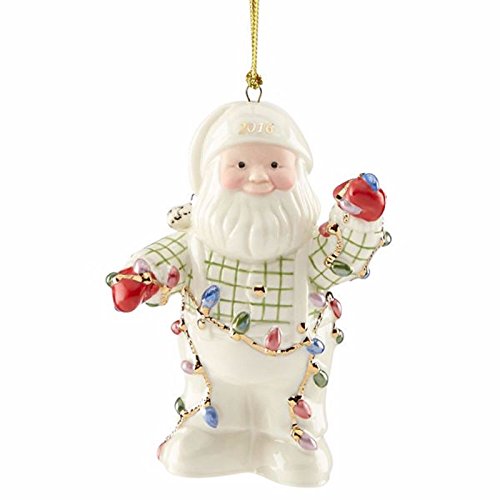 Lenox Christmas 2016 Annual Santa Figurine Ornament Santa’s Tree Lights
