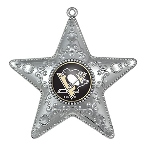 NHL Pittsburgh Penguins Silver Star Ornament, Small, Silver