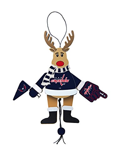 NHL Washington Capitals Wooden Cheer Ornament, Brown, 5.25″