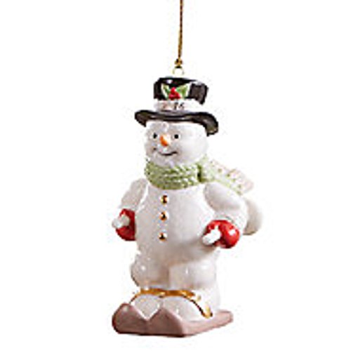 Lenox 2016 Annual Skiing Snowman Ornament Figurine Poles Skis Limited Edition
