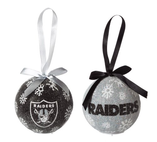 Oakland Raiders Official NFL LED Box Set Ornaments by Evergreen Enterprises