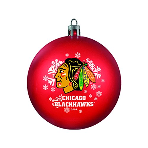 NHL Chicago Blackhawks Shatterproof Ball Ornament, 3.125″, Red